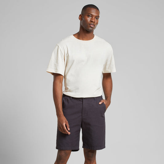 Short chino en coton bio | Noir "chino shorts nacka canvas phantom black"