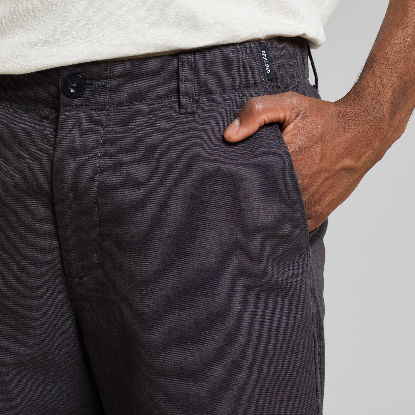Short chino en coton bio | Noir "chino shorts nacka canvas phantom black"
