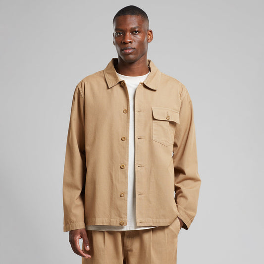 Veste worker en coton bio | Beige "jacket kangos canvas kelp beige"