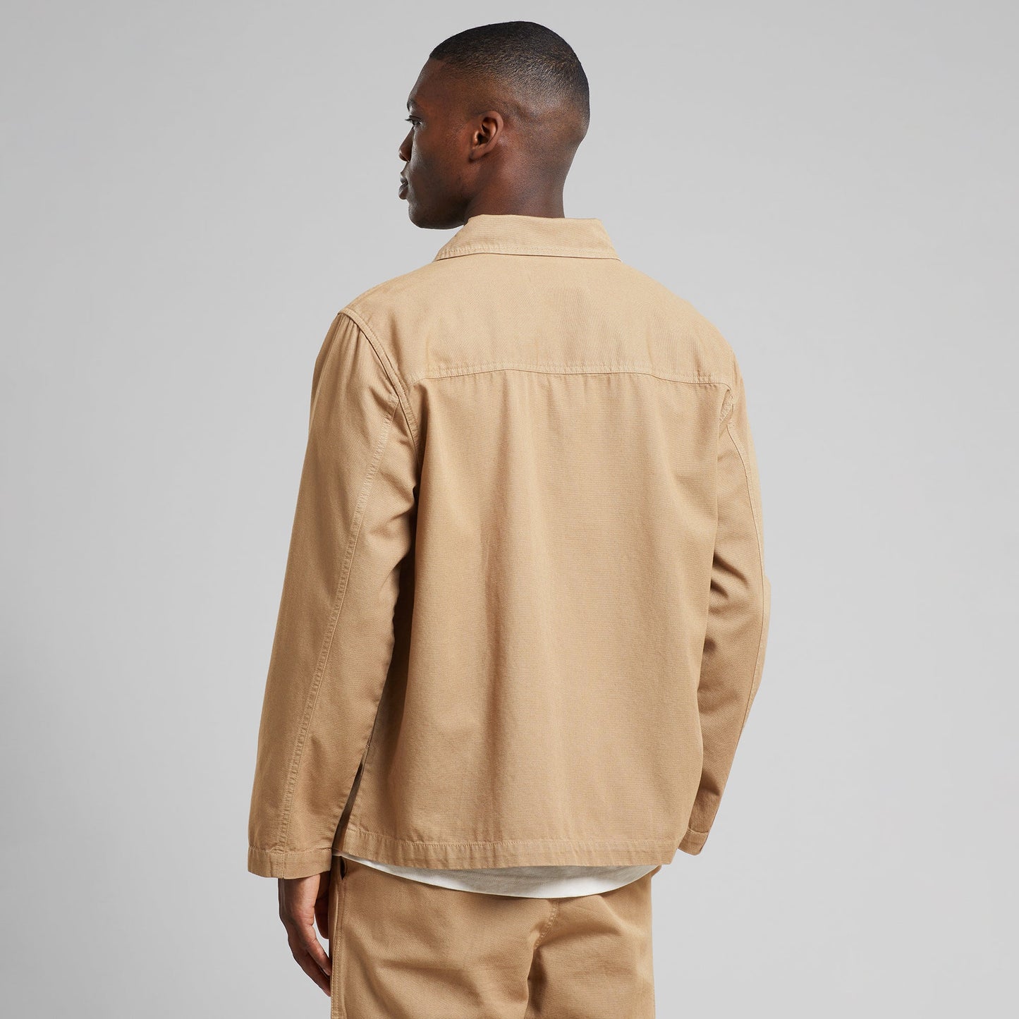 Veste worker en coton bio | Beige "jacket kangos canvas kelp beige"
