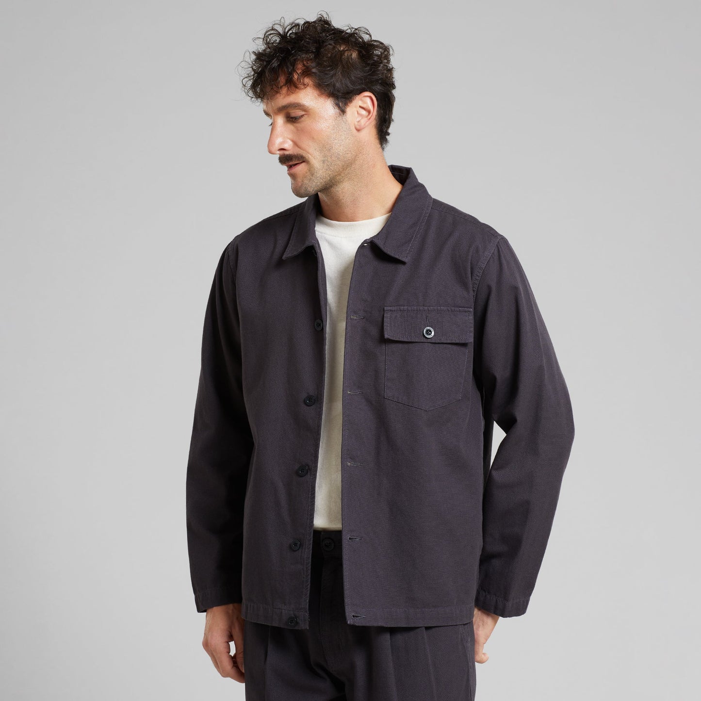 Veste worker en coton bio | Noir "jacket kangos canvas phantom black"