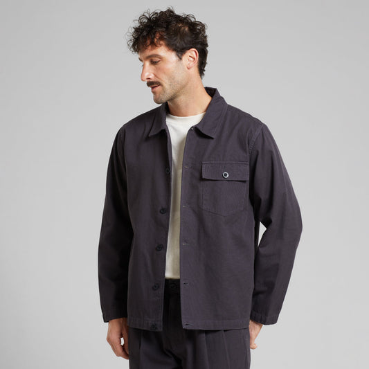 Veste worker en coton bio | Noir "jacket kangos canvas phantom black"