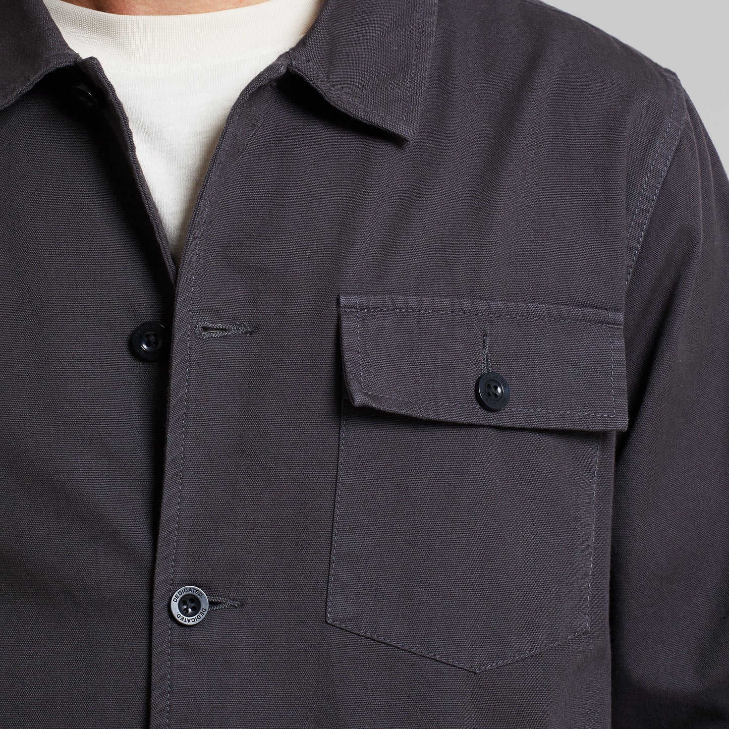 Veste worker en coton bio | Noir "jacket kangos canvas phantom black"