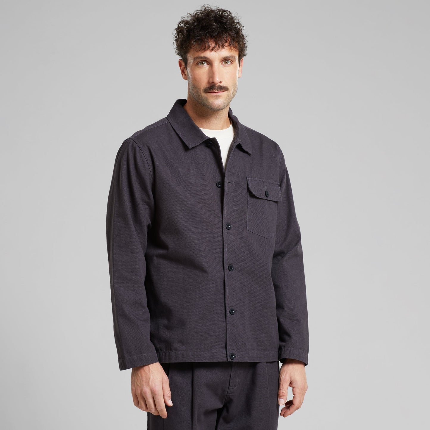Veste worker en coton bio | Noir "jacket kangos canvas phantom black"