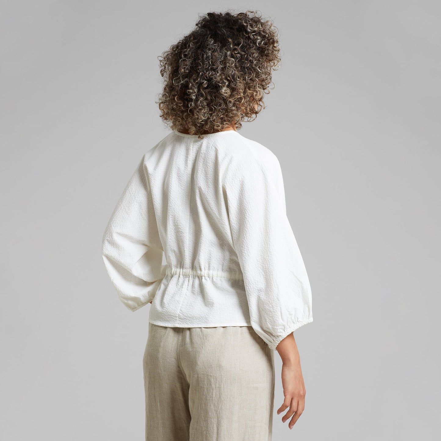 Chemisier cache-cœur en coton bio | Blanc "wrap top rosenvik off-white"