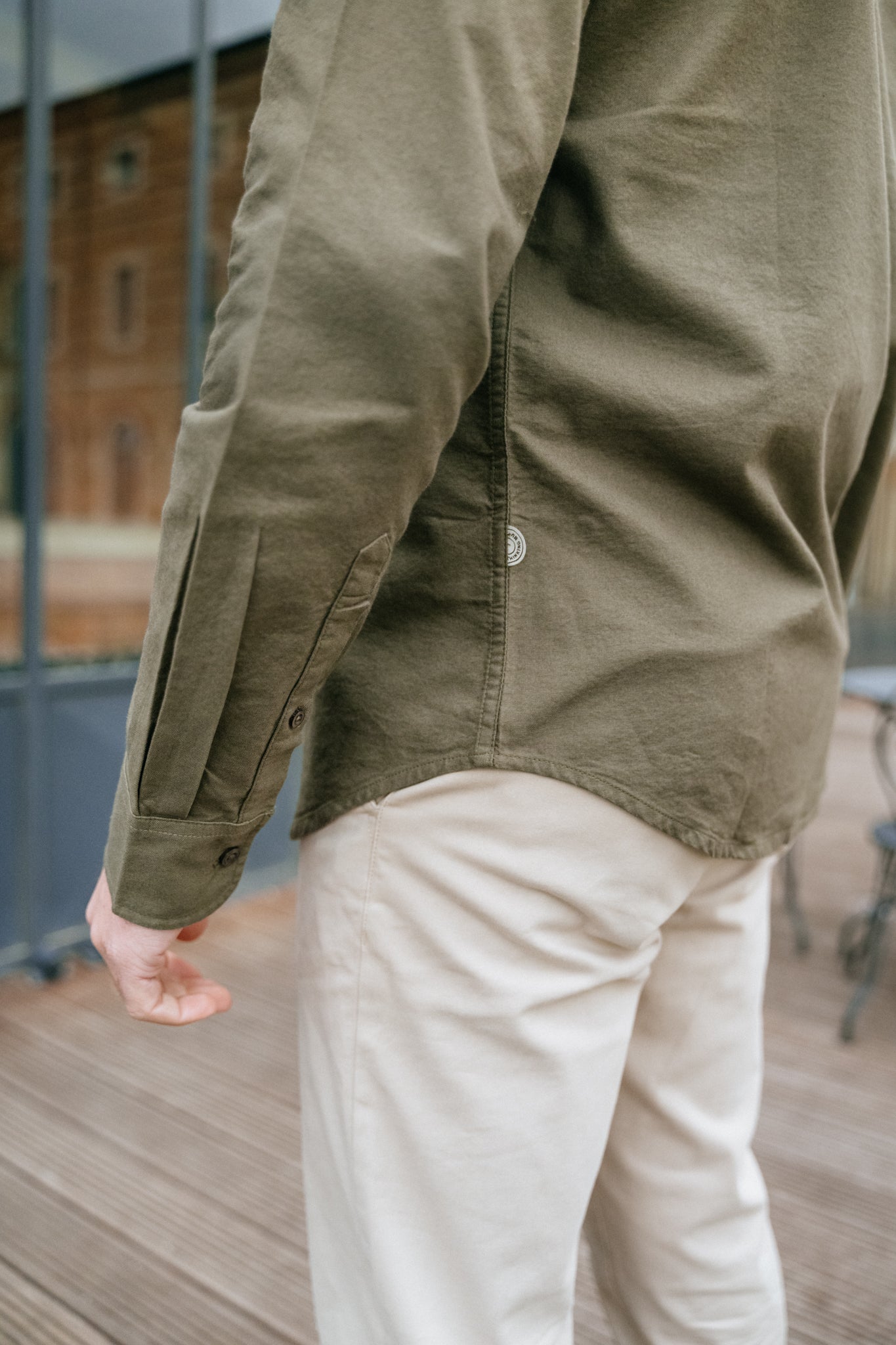 Chemise olive en coton bio - sol olive green ant shirt