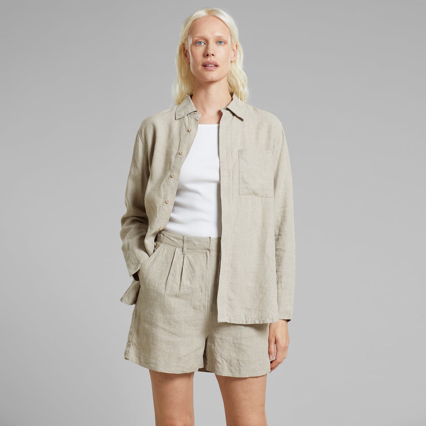 Short en lin | écru "shorts djupvik linen ecru"