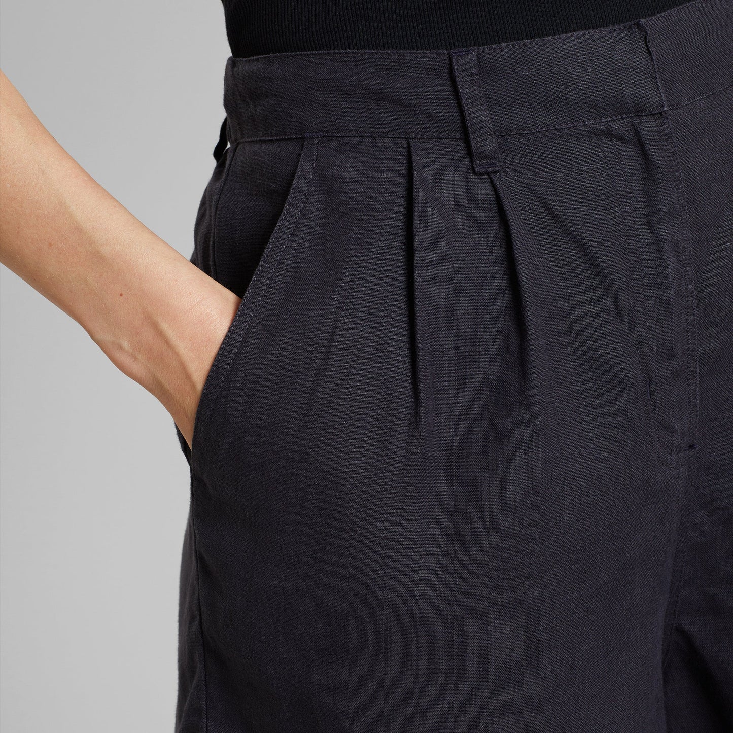Short en lin | Gris anthracite "shorts djupvik linen phantom black"