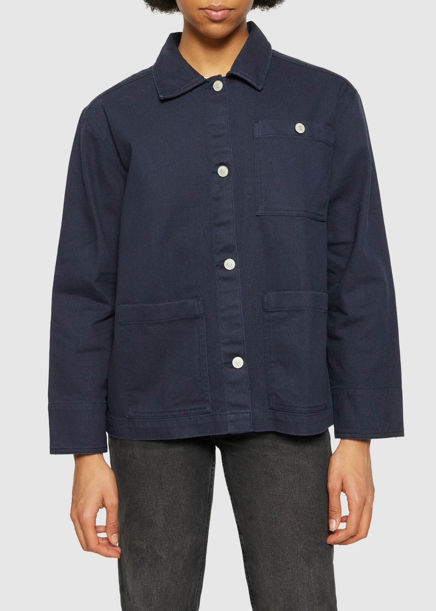 Veste en coton bio | marine "twill workwear jacket night sky"