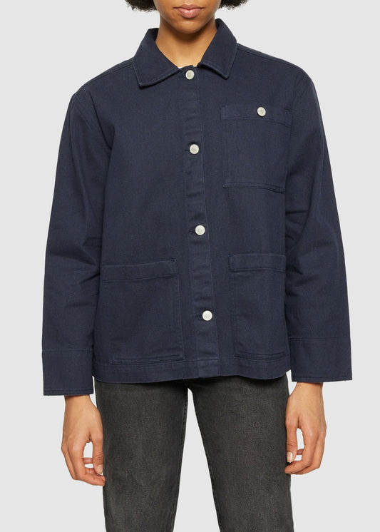 Veste en coton bio | marine "twill workwear jacket night sky"