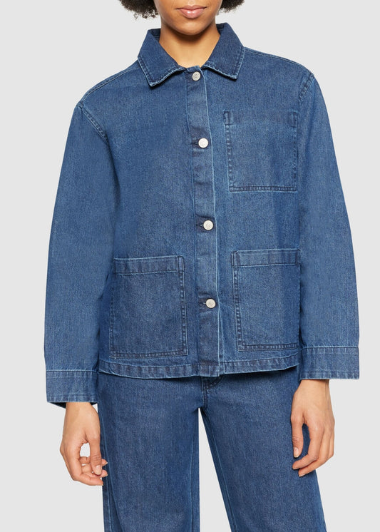 Veste en denim de coton bio | bleu "classic denim overshirt dark blue denim"
