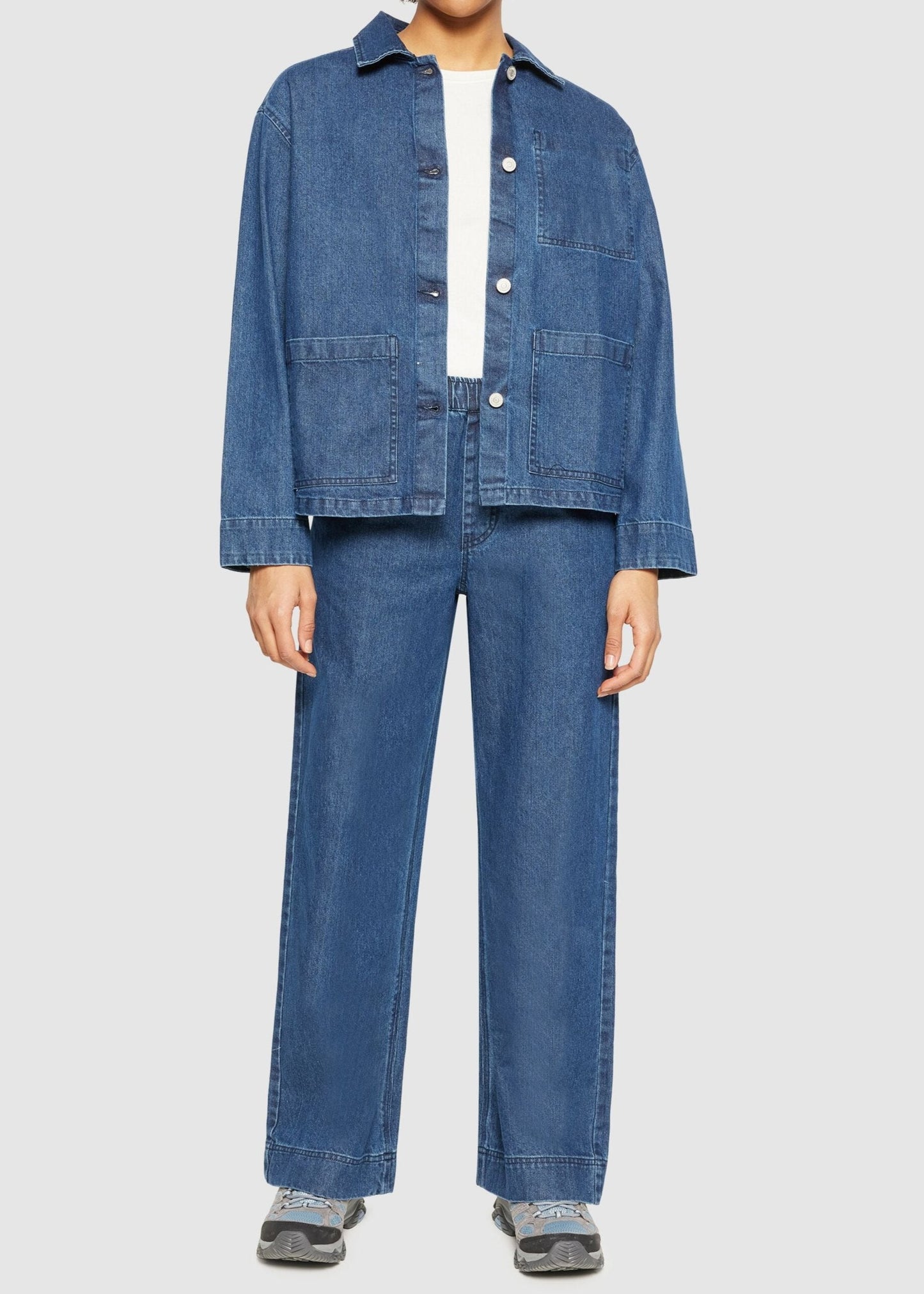 Veste en denim de coton bio | bleu "classic denim overshirt dark blue denim"