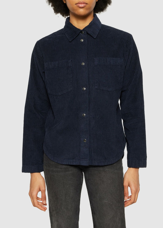 Surchemise velours en coton bio | bleu "irrregular corduroy overshirt night sky"