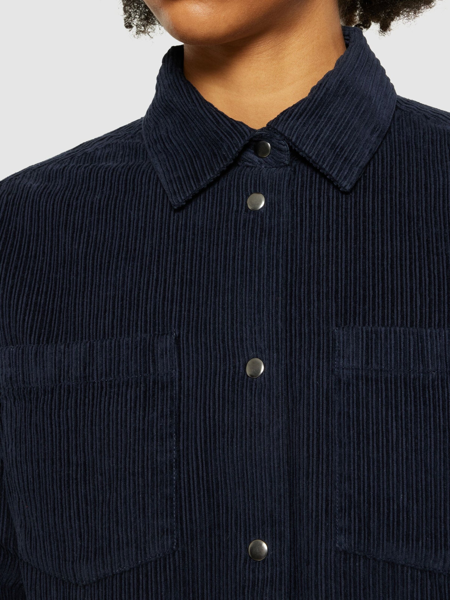 Surchemise velours en coton bio | bleu "irrregular corduroy overshirt night sky"