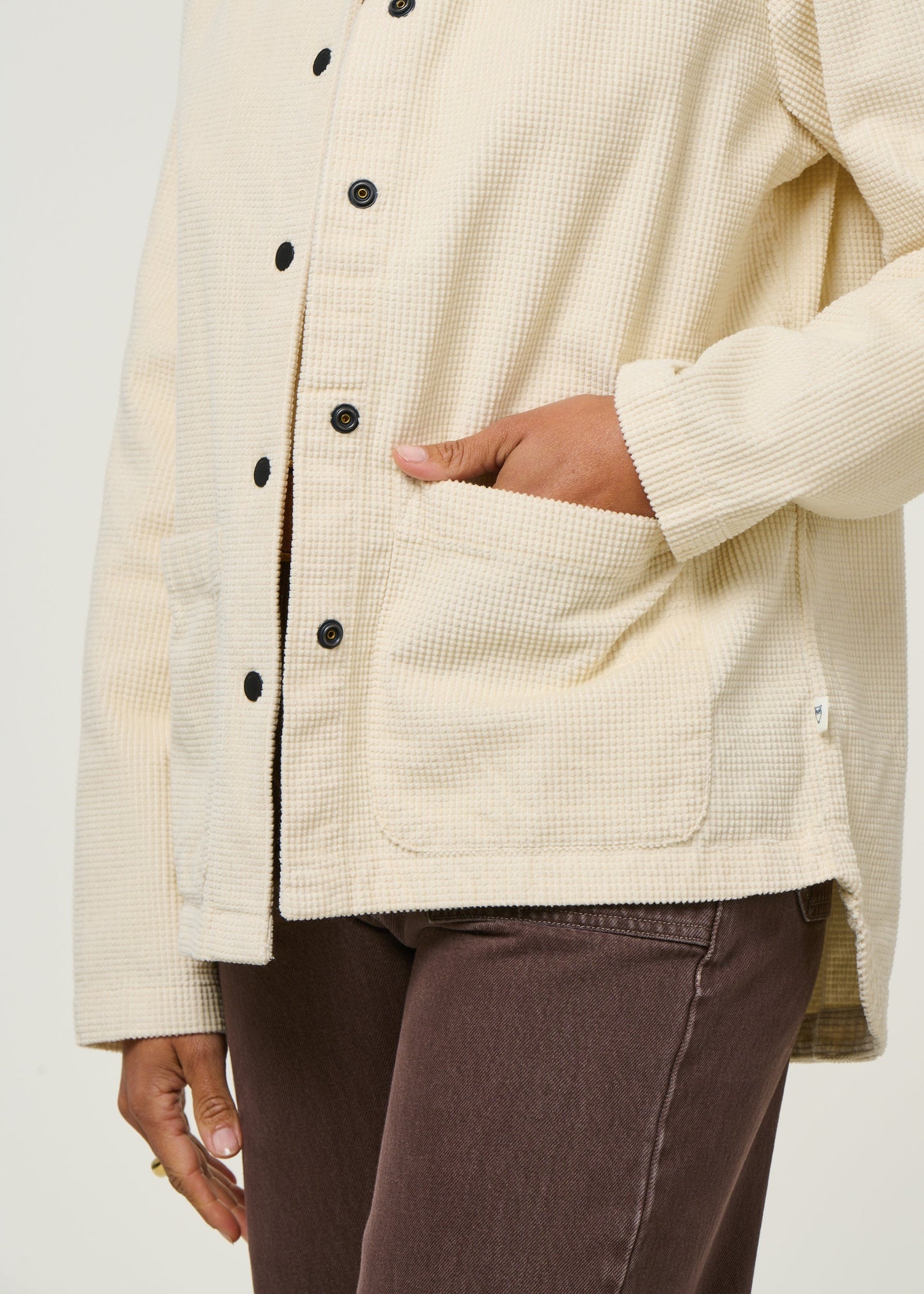 Veste velours en coton bio | écru "corduroy overshirt - egret"
