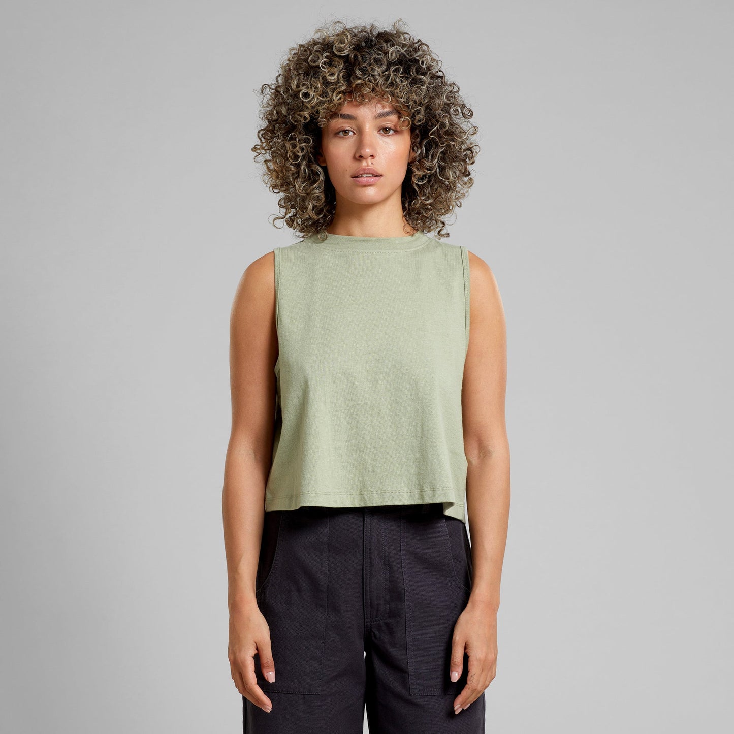 Débardeur en coton bio et chanvre | Vert "top namsos hemp tea green"