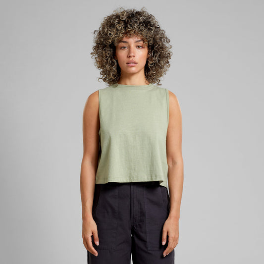 Débardeur en coton bio et chanvre | Vert "top namsos hemp tea green"