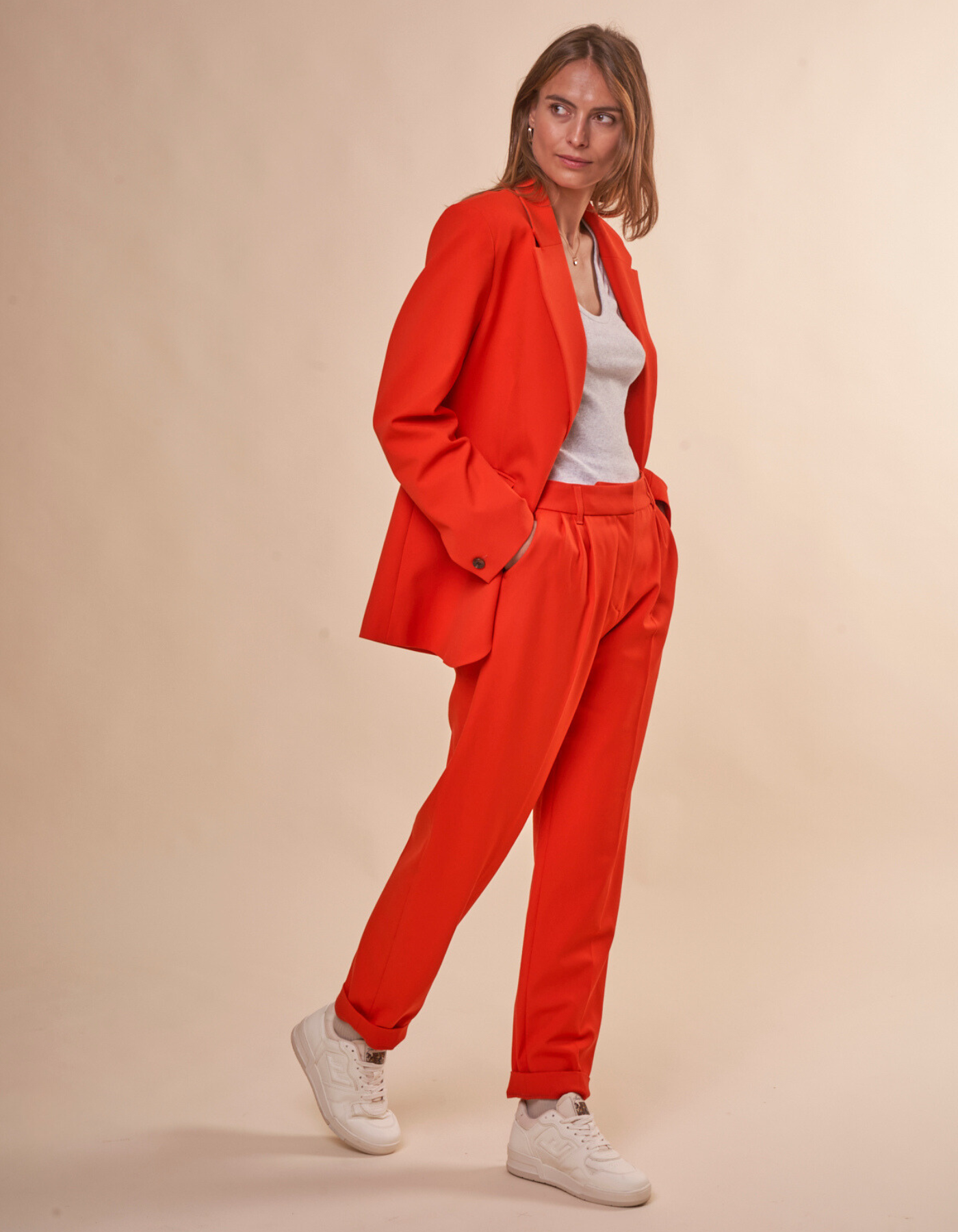 Pantalon ample en recyclé et ecovero | Orange "meme trousers orange"