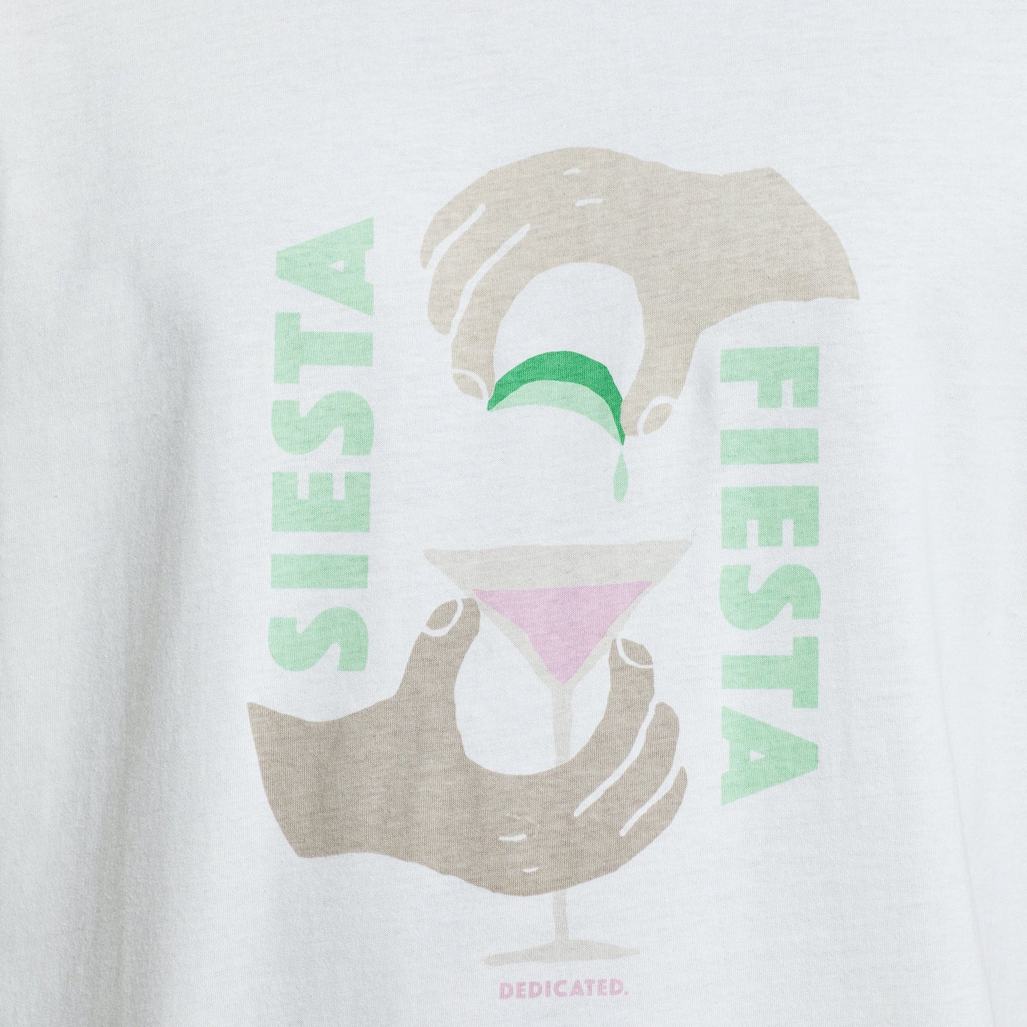 T-shirt imprimé en coton bio | blanc "t-shirt stockholm siesta fiesta hands off white"