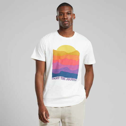 T-shirt imprimé en coton bio | blanc "t-shirt stockholm sunset lines off-white"