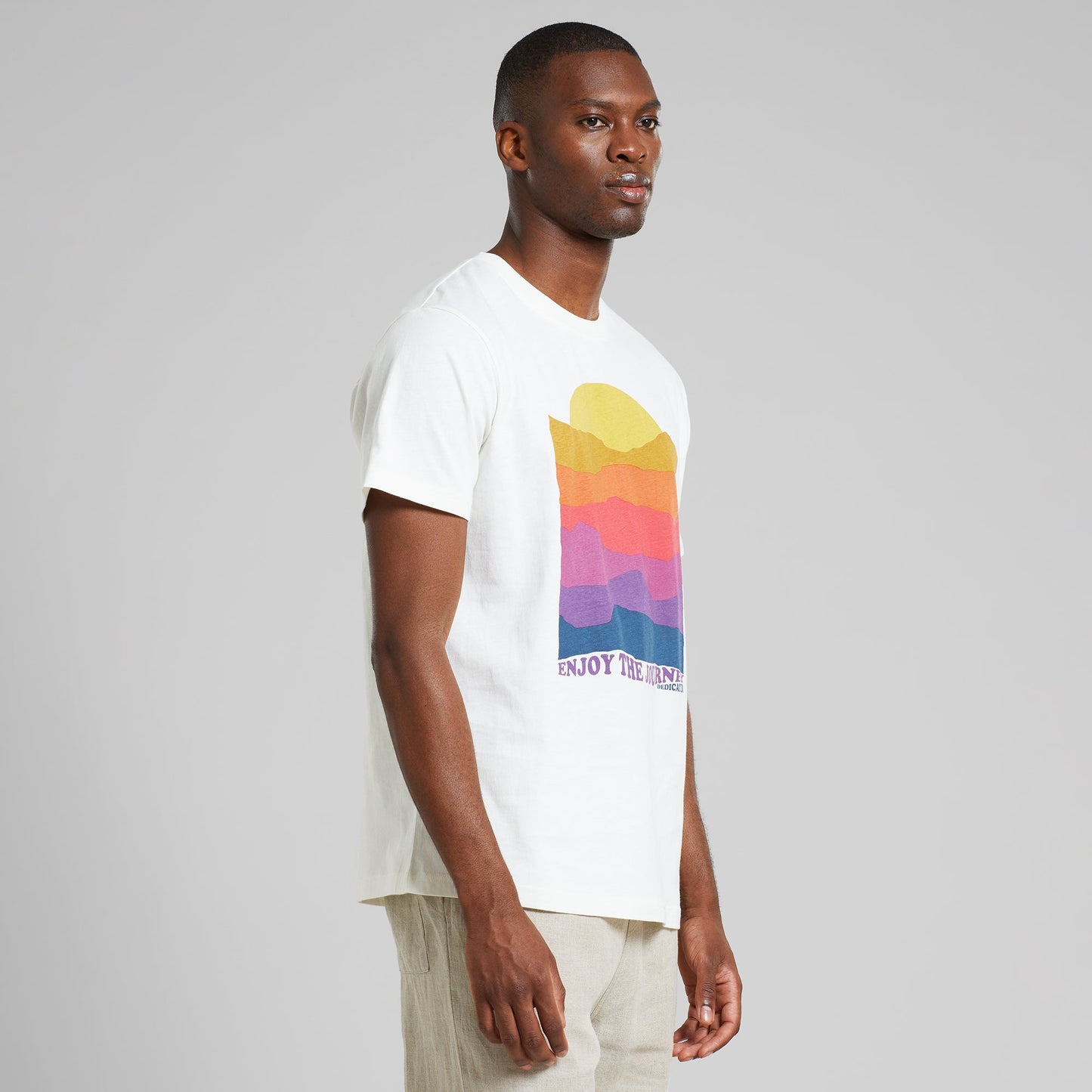 T-shirt imprimé en coton bio | blanc "t-shirt stockholm sunset lines off-white"