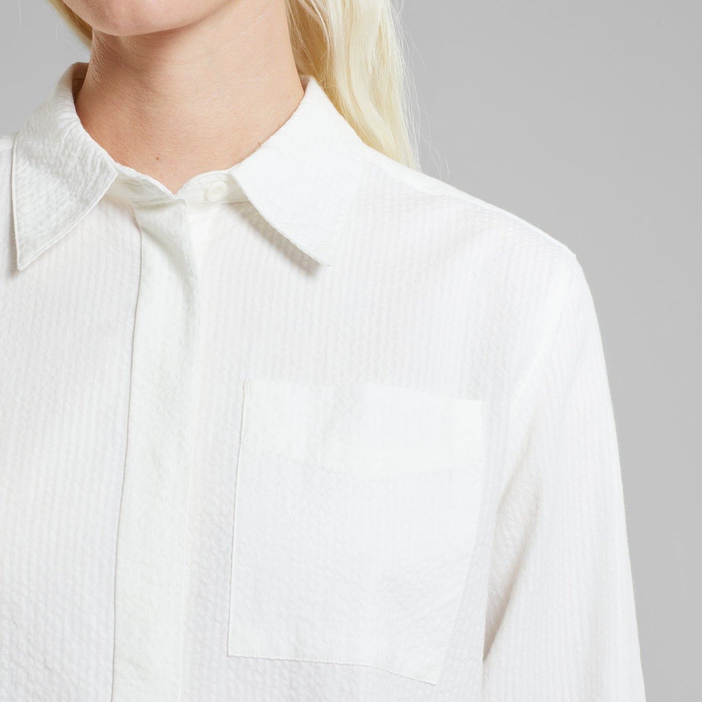 Chemise en seersucker de coton bio | Blanc "shirt kosta seersucker kosta off-white"