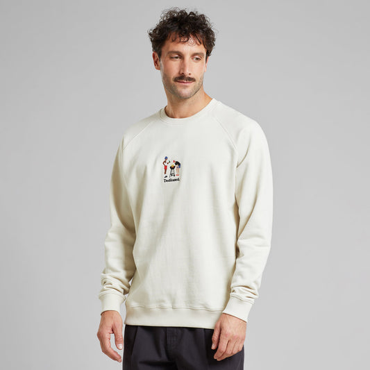 Sweat brodé en coton bio | écru "sweatshirt malmoe bbq emb oat white"