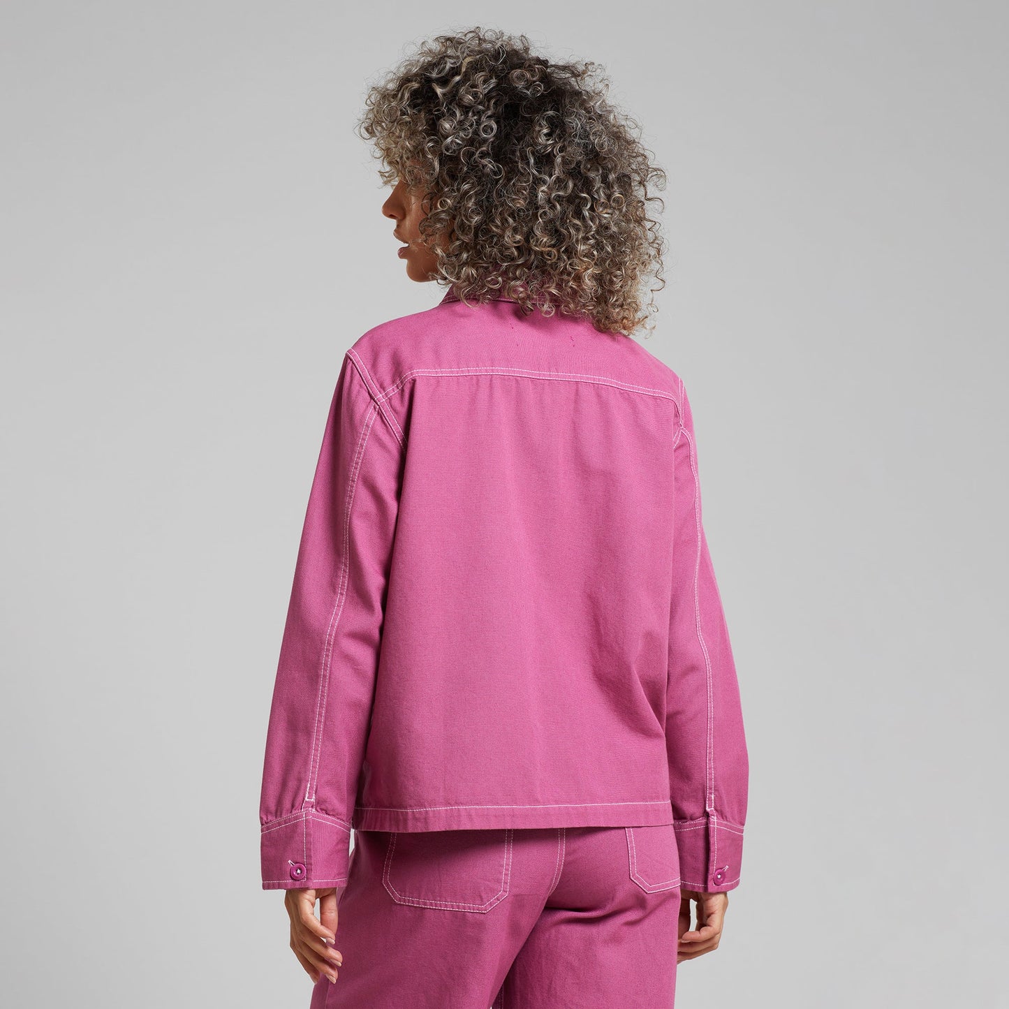 Veste worker en coton bio | Rose "jacket stiby canvas violet purple red"