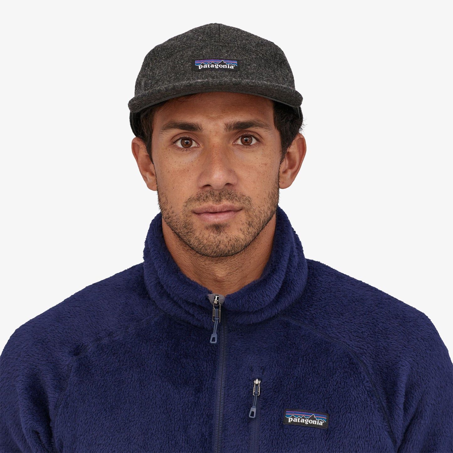 Casquette gris foncé en laine et polyester recyclé - recycled wool cap