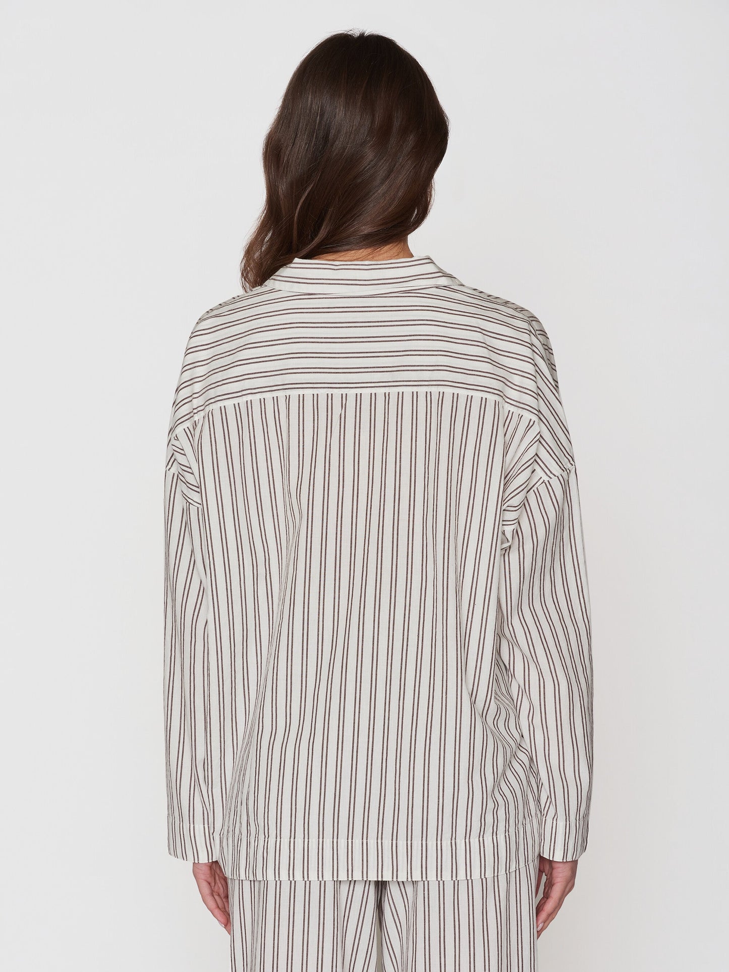 Ensemble de pyjama en coton bio | Rayures marron "pyjama set stripe brown"