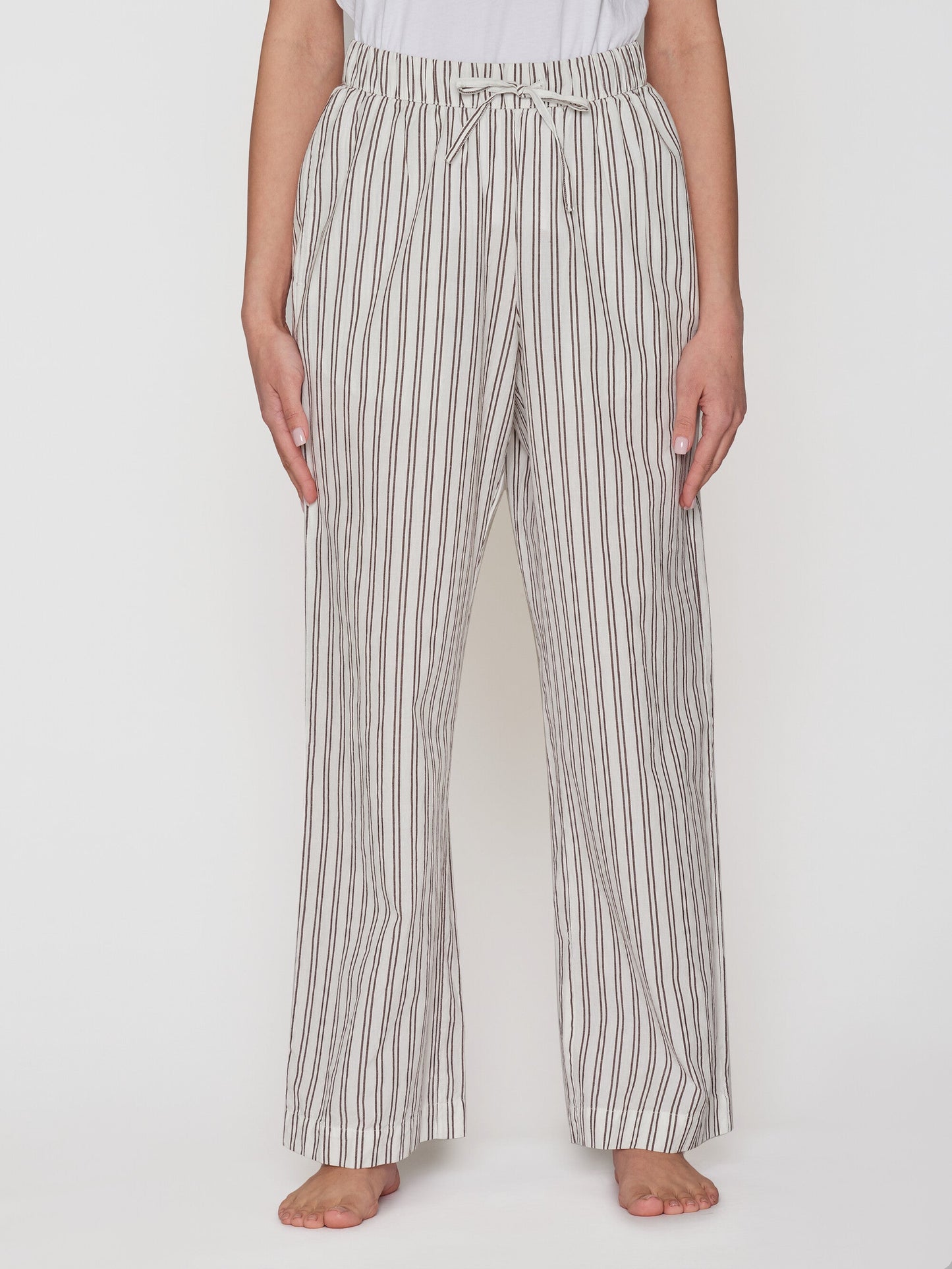 Ensemble de pyjama en coton bio | Rayures marron "pyjama set stripe brown"