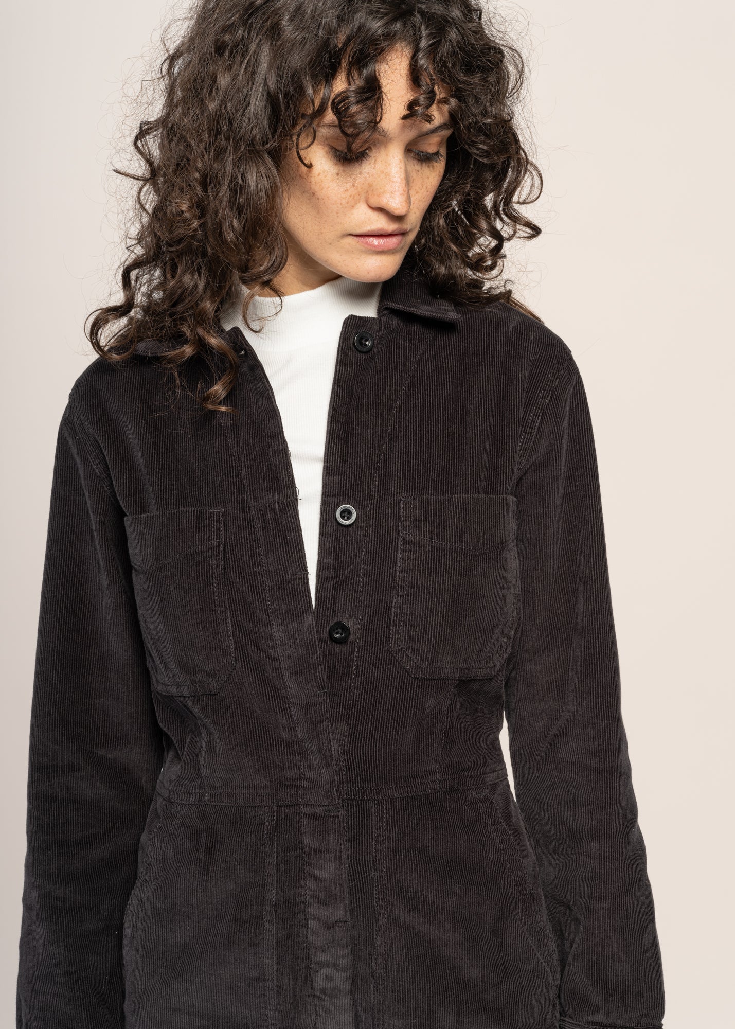 Combinaison velours en coton bio | noir "overall docksta corduroy black"
