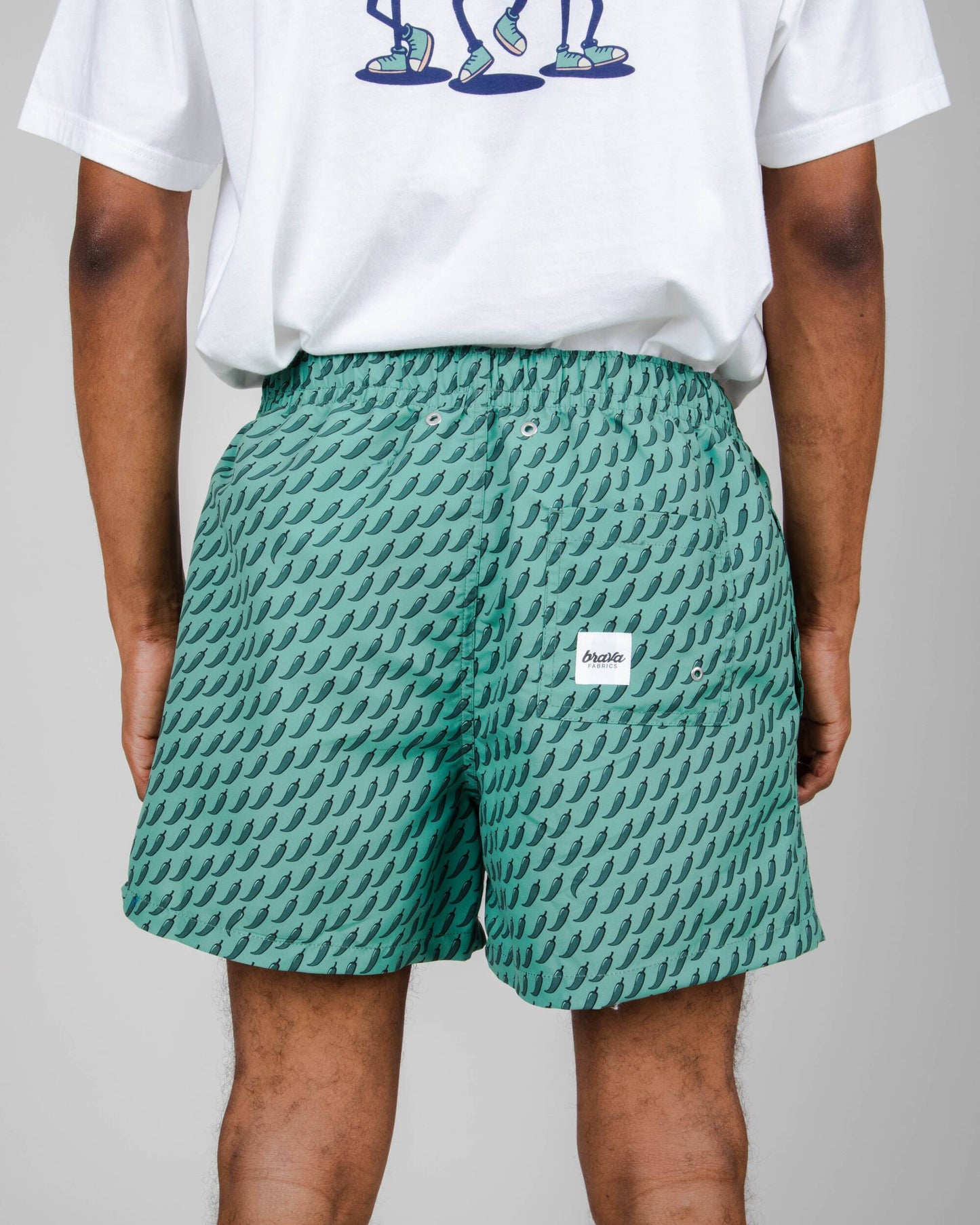 Short de bain à motifs en recyclé - green chili swimsuit green