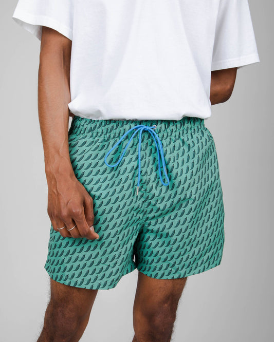 Short de bain à motifs en recyclé - green chili swimsuit green