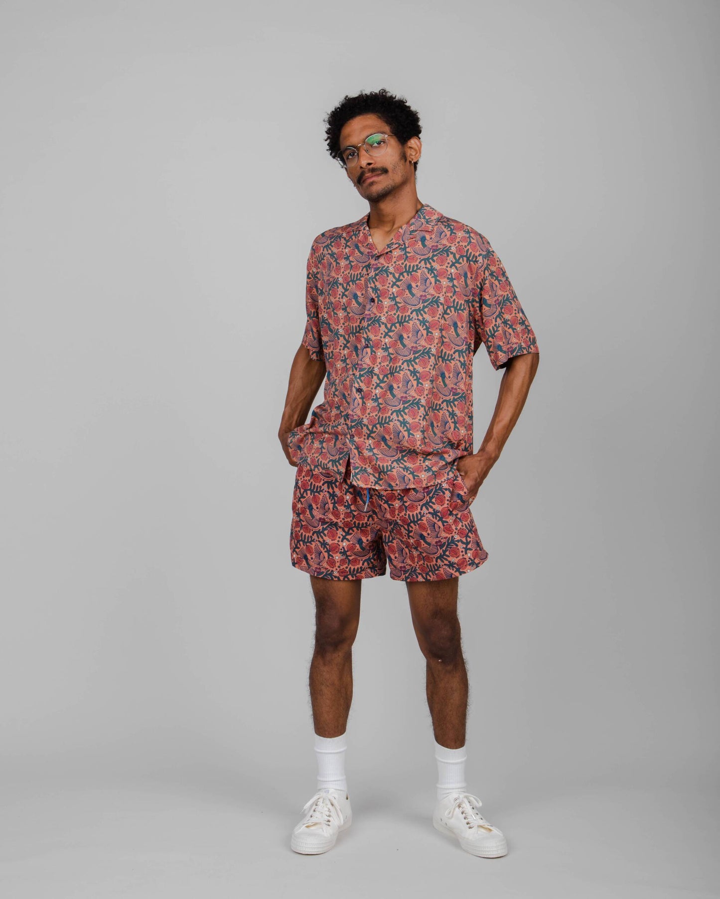 Short de bain en matière recyclée | Multicolore "passerine swimsuit coiro orange"
