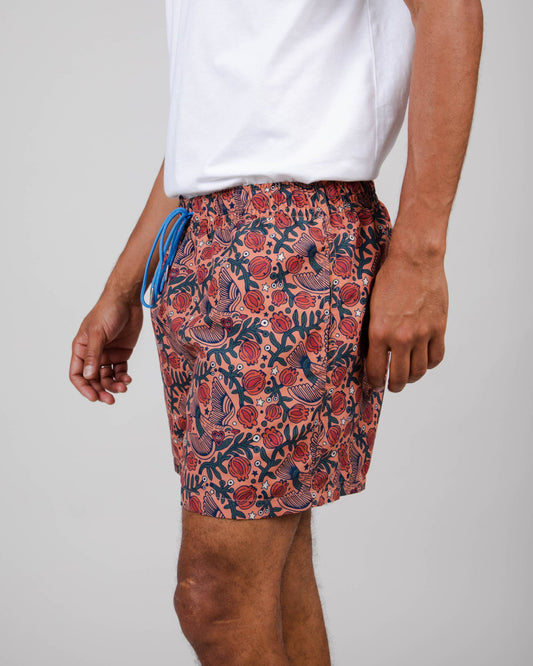 Short de bain en matière recyclée | Multicolore "passerine swimsuit coiro orange"