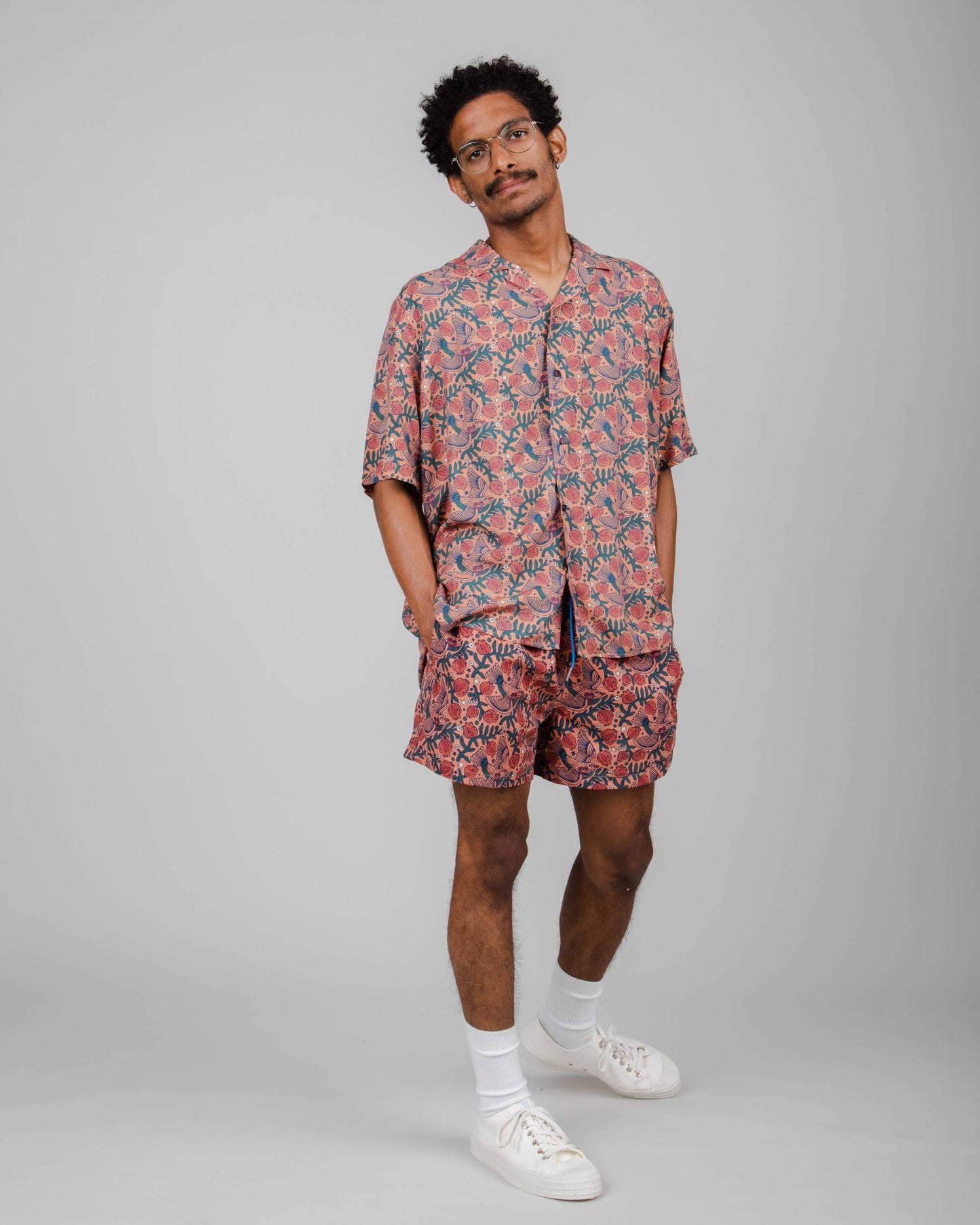 Short de bain en matière recyclée | Multicolore "passerine swimsuit coiro orange"