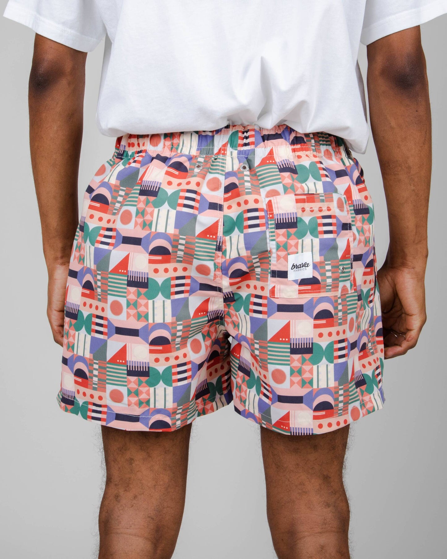 Short de bain à motifs en recyclé - artisan swimsuit passion red
