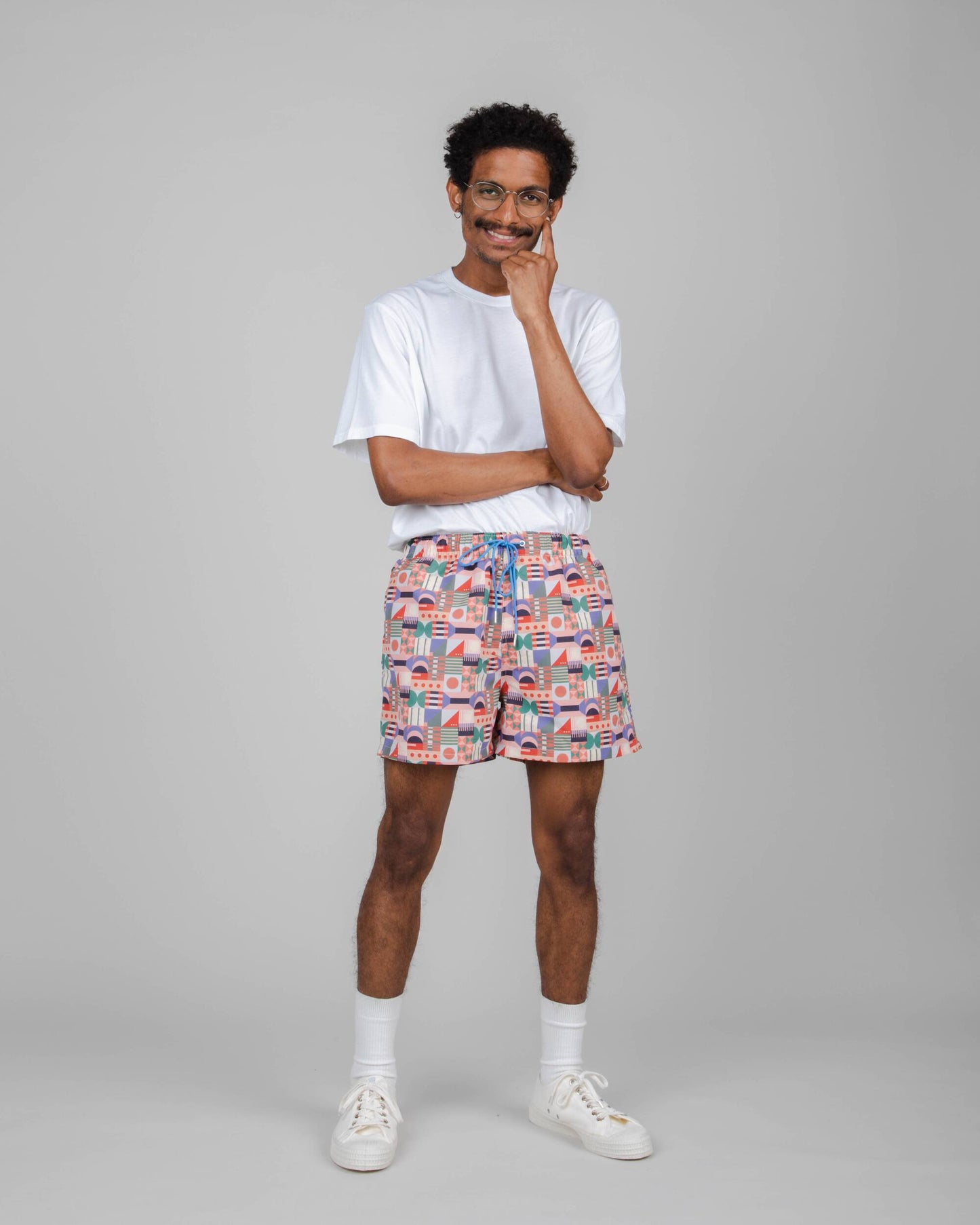 Short de bain à motifs en recyclé - artisan swimsuit passion red