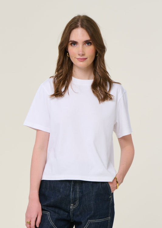 T-shirt boxy en coton bio | blanc