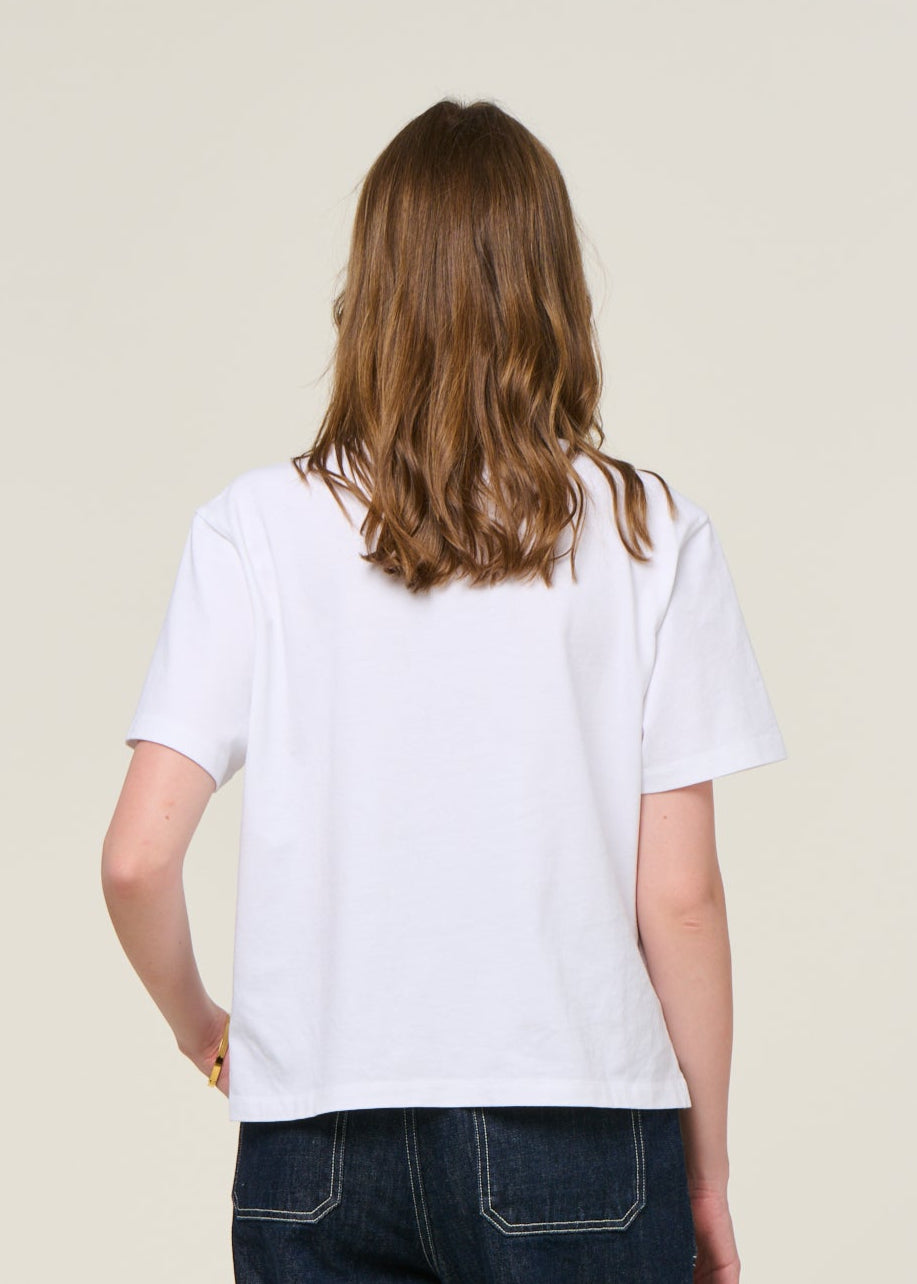 T-shirt boxy en coton bio | blanc