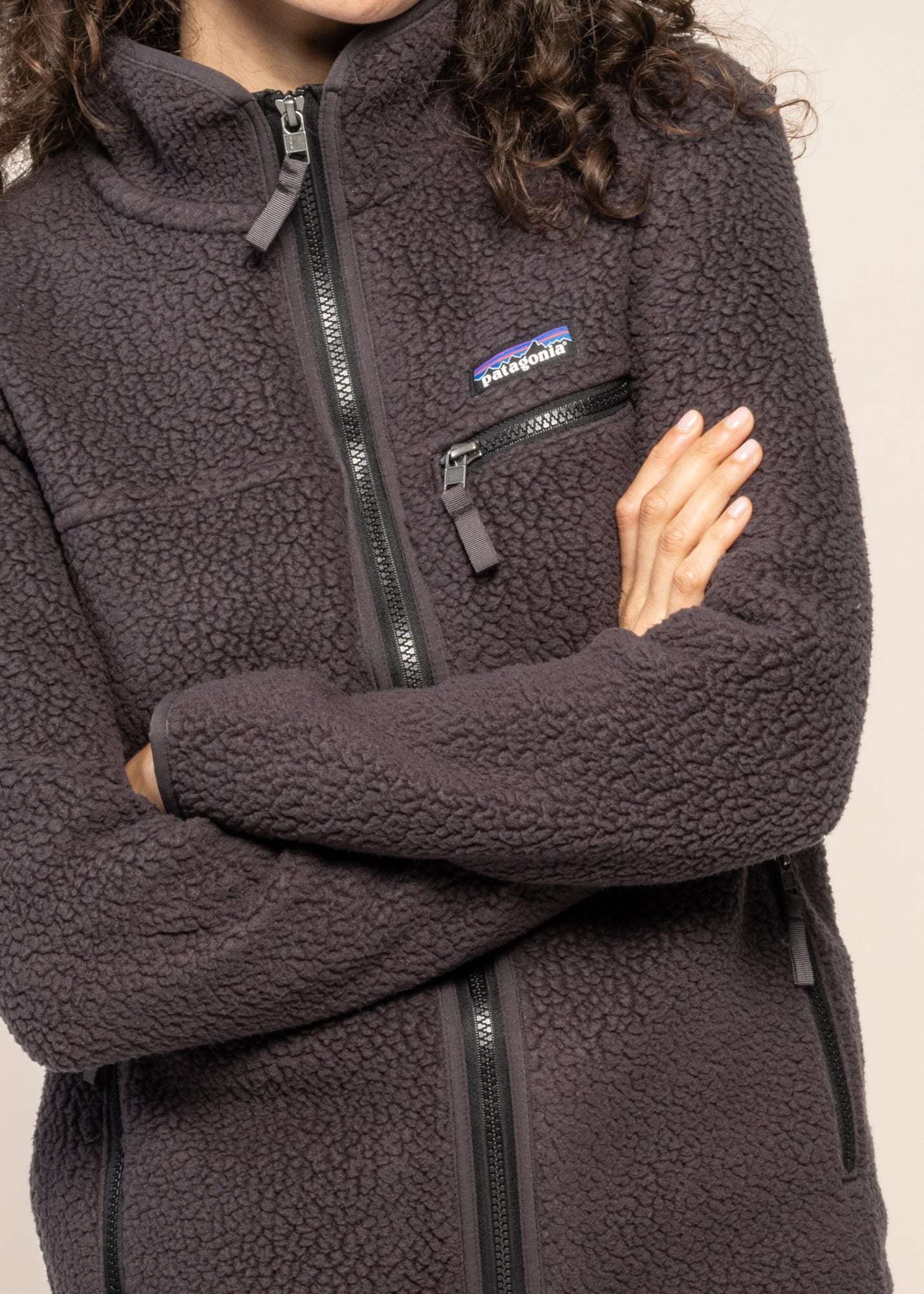 Polaire zippée en matière recyclée | noir "w's retro pile jkt ink black"