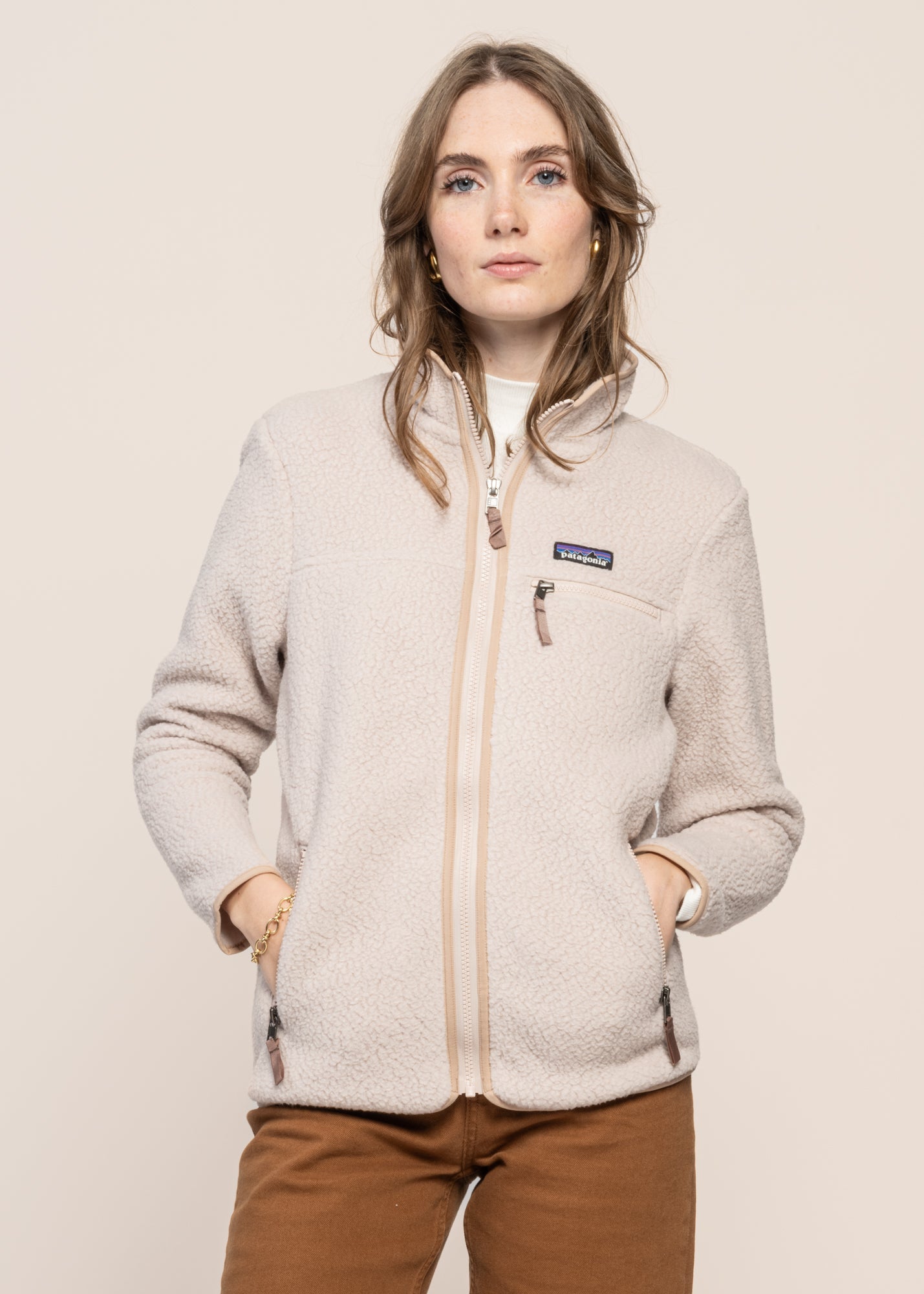 Polaire zippée en matière recyclée | beige "w's retro pile jkt shroom taupe"