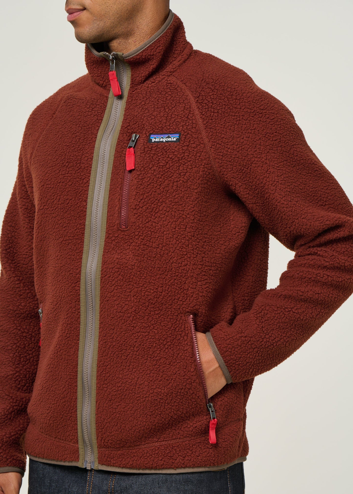Veste polaire zippée en matière recyclée | marron "m's retro pile jkt - dvl"