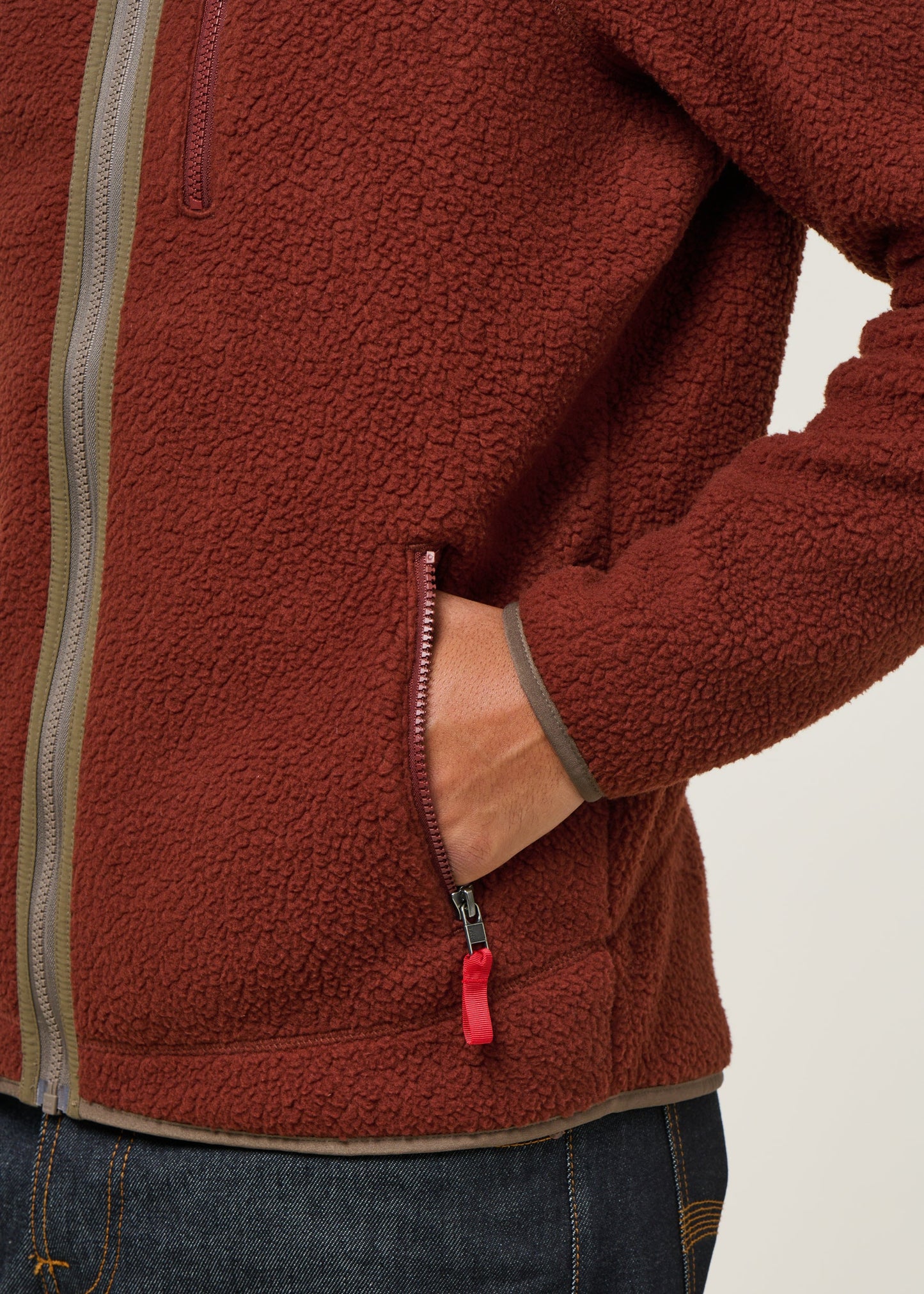 Veste polaire zippée en matière recyclée | marron "m's retro pile jkt - dvl"