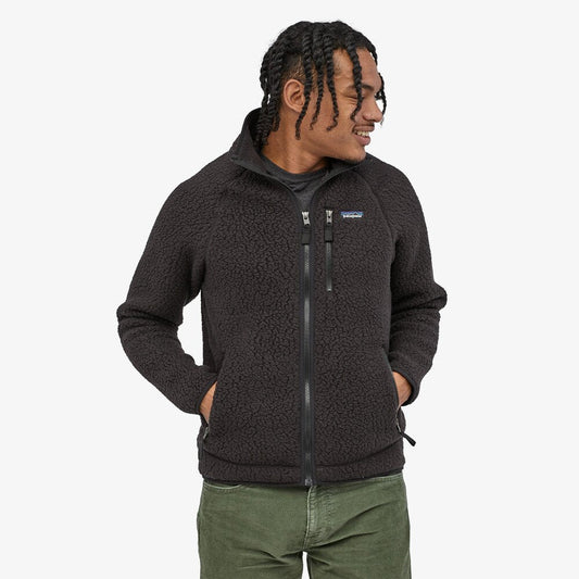 Veste polaire zippée en matière recyclée | noir "retro pile black"