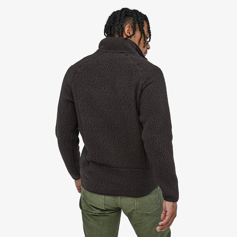 Veste polaire zippée en matière recyclée | noir "retro pile black"