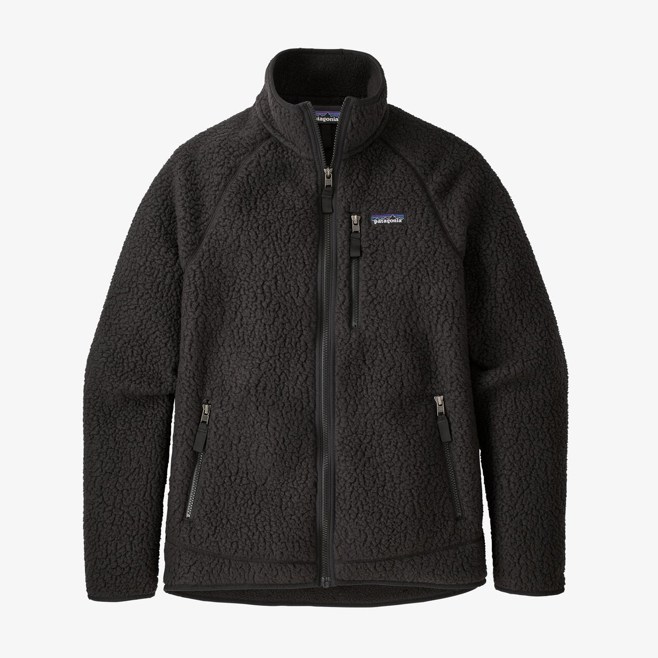 Veste polaire zippée en matière recyclée | noir "retro pile black"