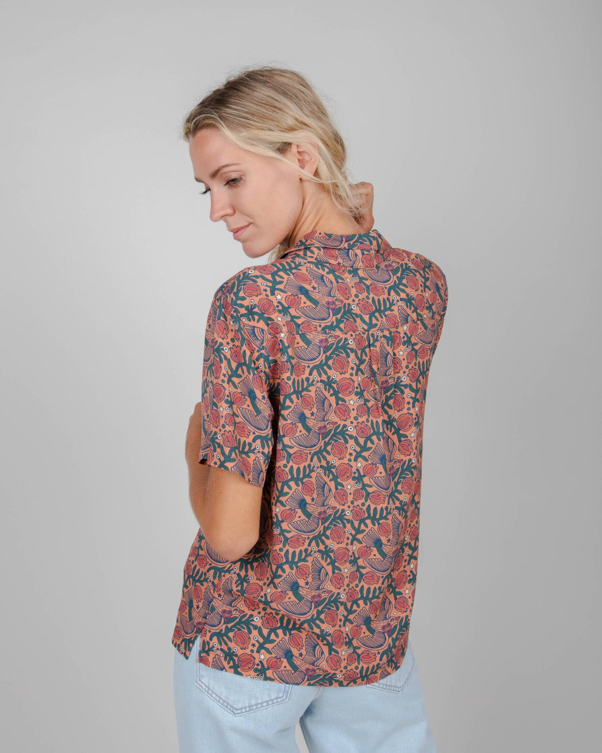 Chemisette à motifs en ecovero | rose "passerine aloha blouse coiro"