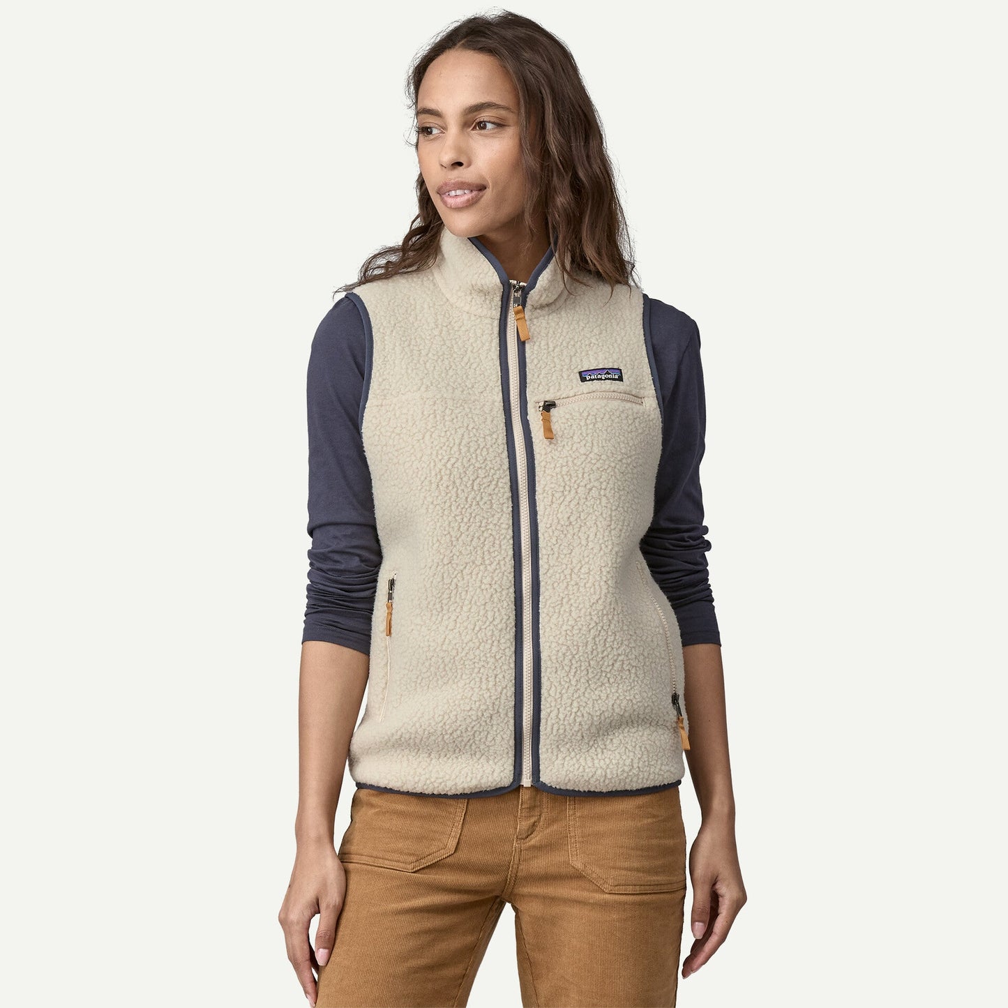 Veste sans manches en matière recyclée | blanc "w's retro pile vest - pelican"